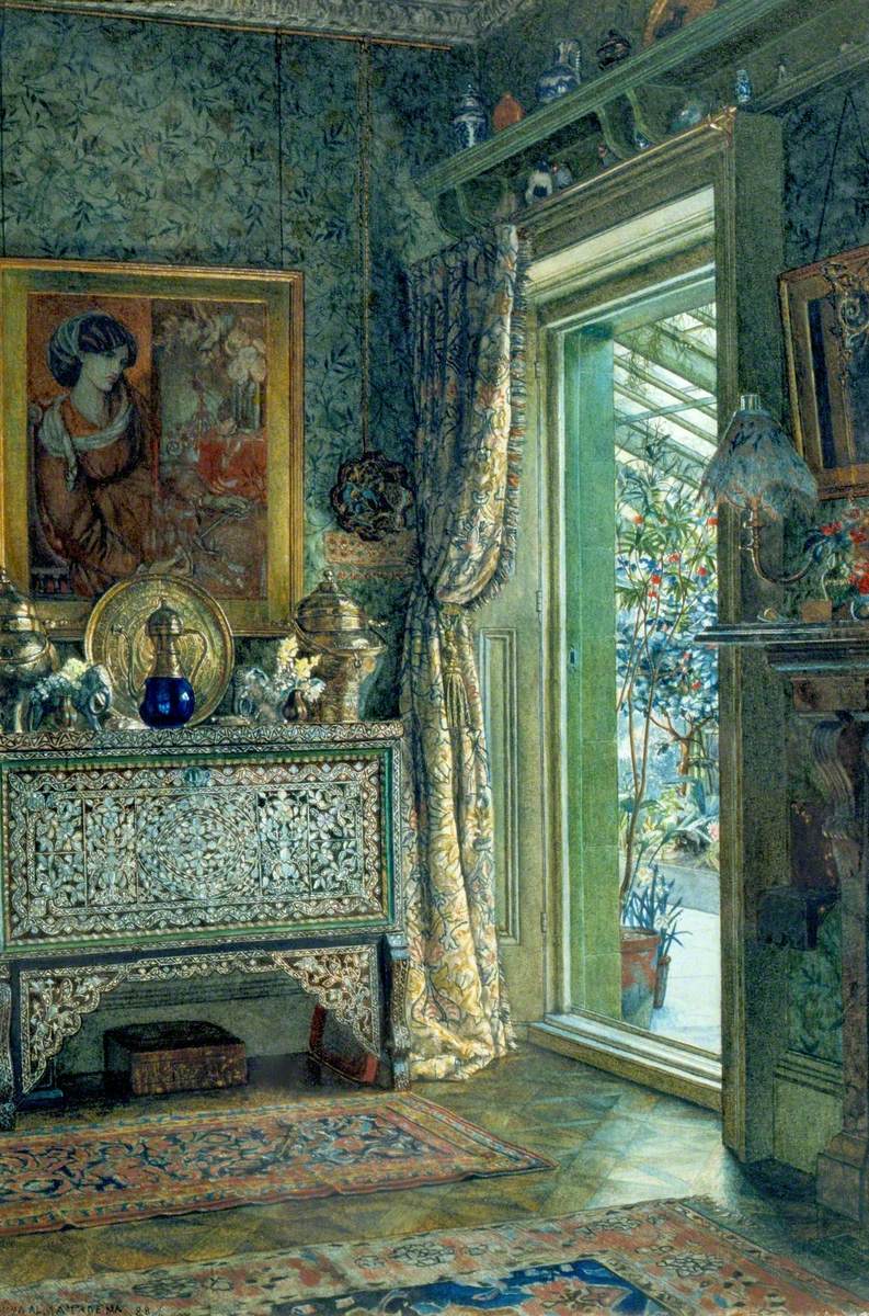 Alma-Tadema, Anna, 1865-1943; Drawing Room, 1a Holland Park